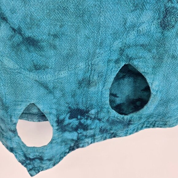 Cotton ways size 1 SM Med Peacock tie dye Giselle keyhole Teardrop gauze top - Picture 6 of 9